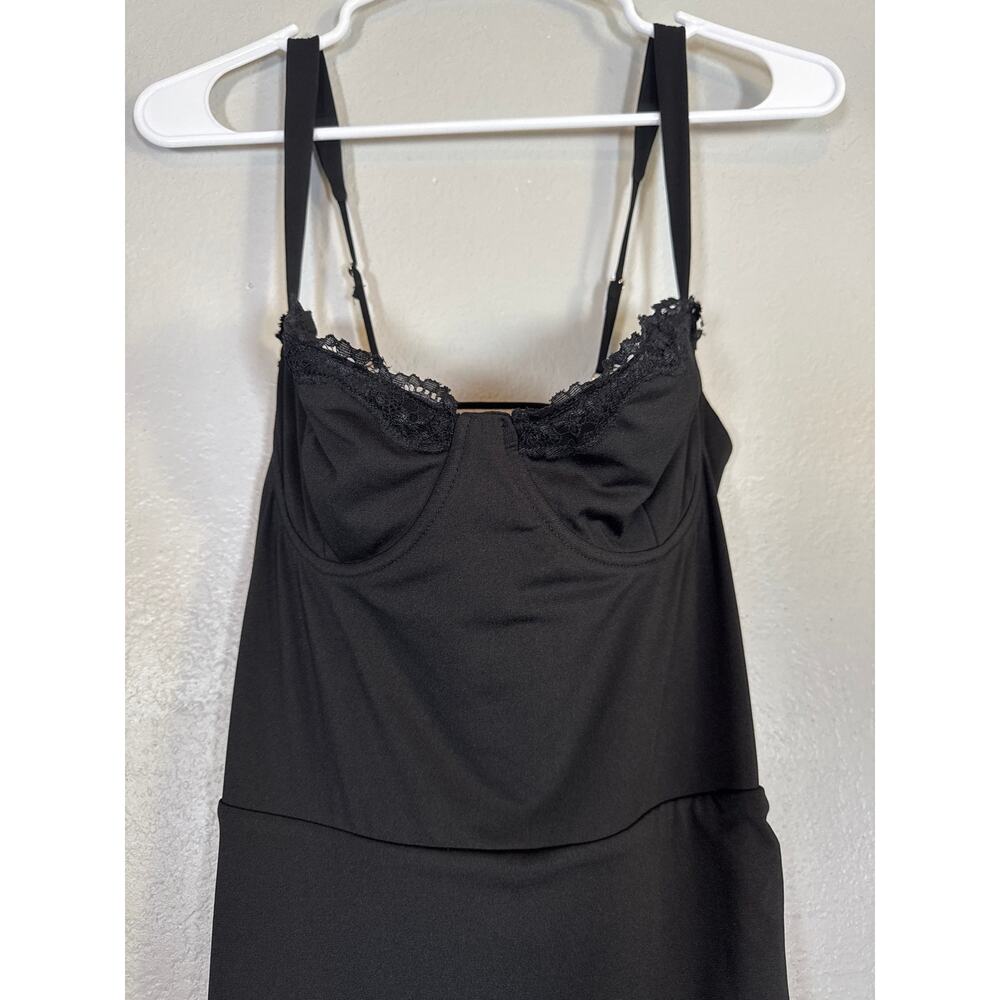 Lucy in the Sky Bustier Top Maxi Dress Black Criss Cross Back Sz XL Formal Sexy - Picture 3 of 12